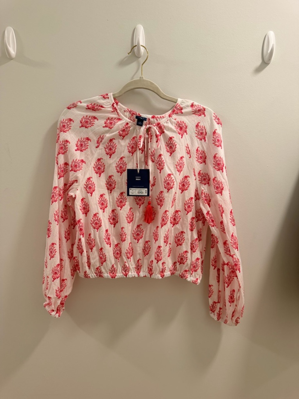 Roller Rabbit x Target White Blouson Top with Pink Floral Print